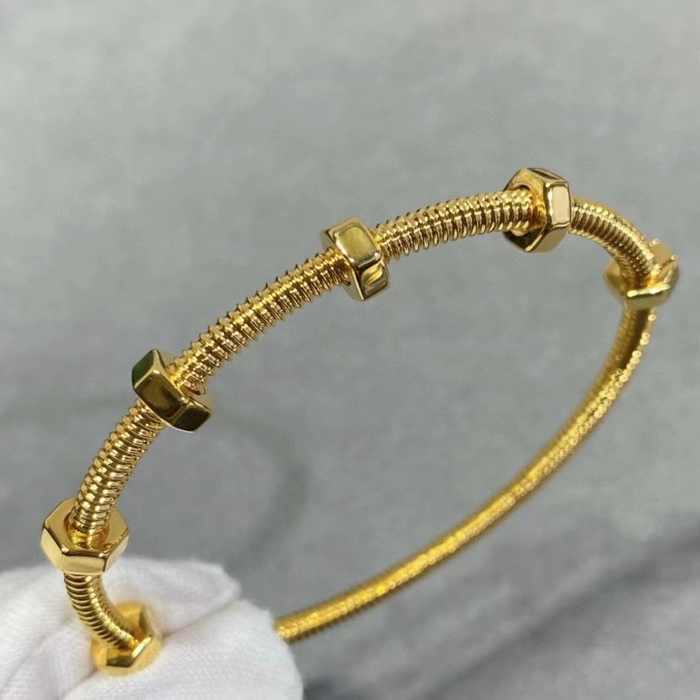 Gold Screw On Love Bracelet | Opes Robur